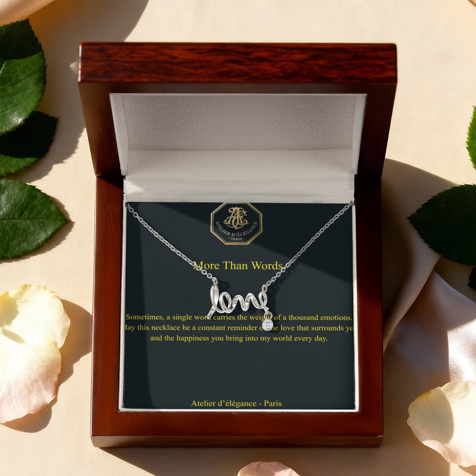 The Cursive Love  – Scripted Pendant & Message Card