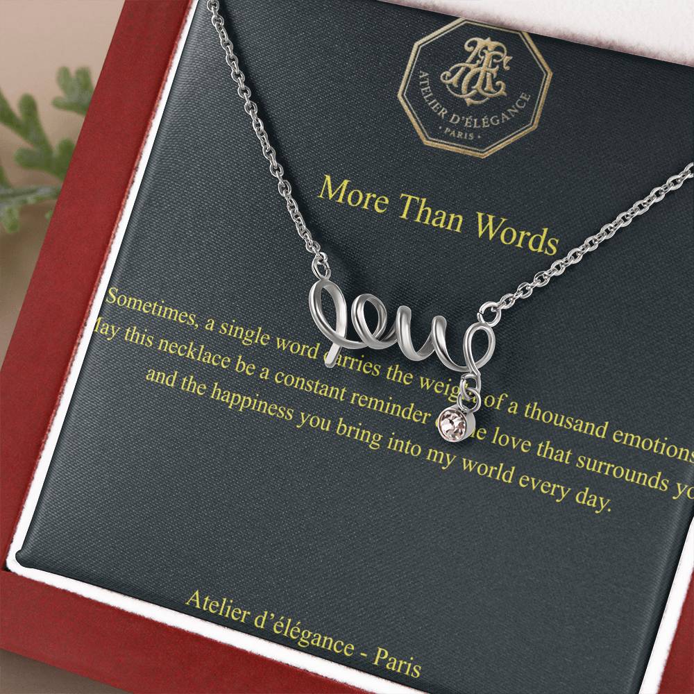 The Cursive Love  – Scripted Pendant & Message Card