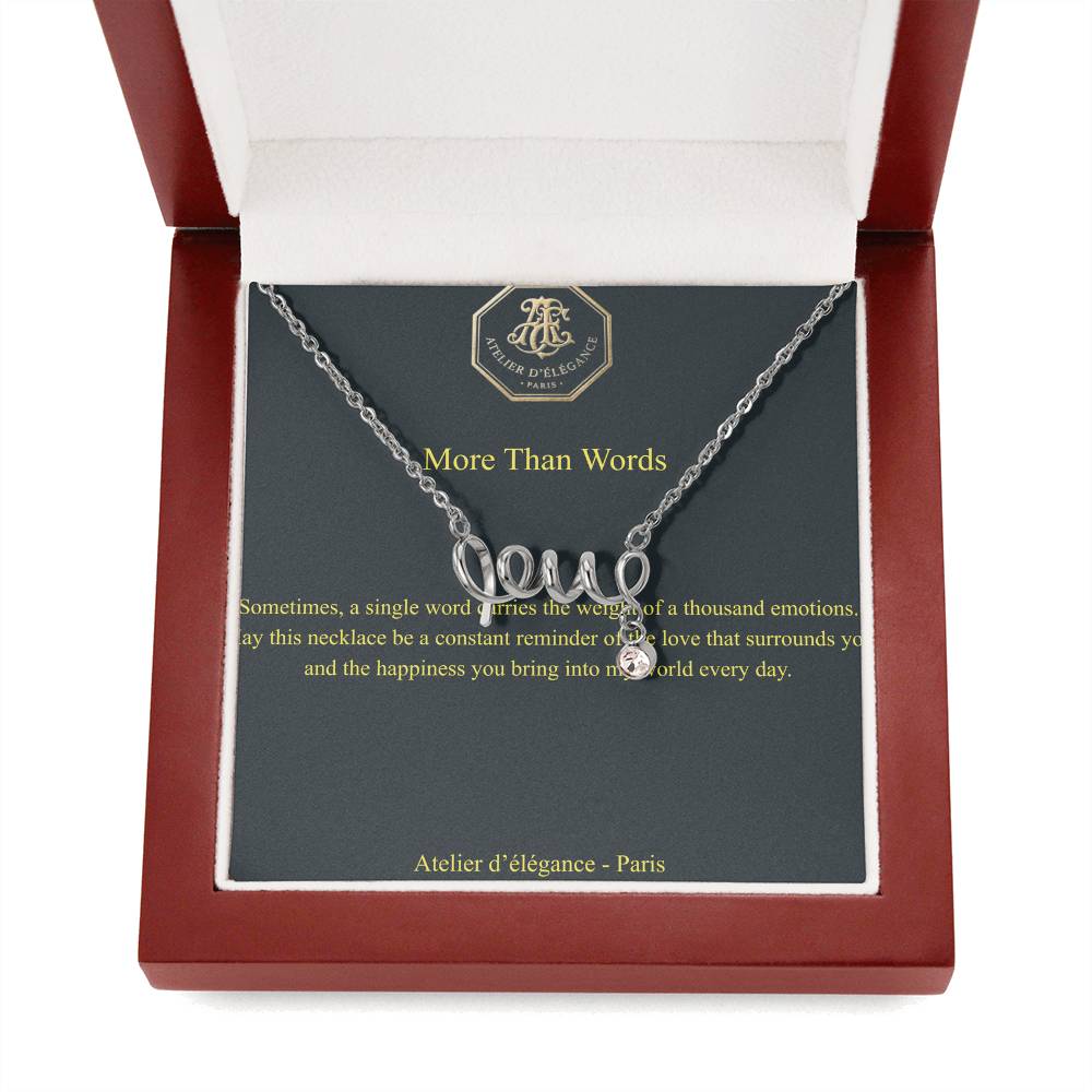 The Cursive Love  – Scripted Pendant & Message Card