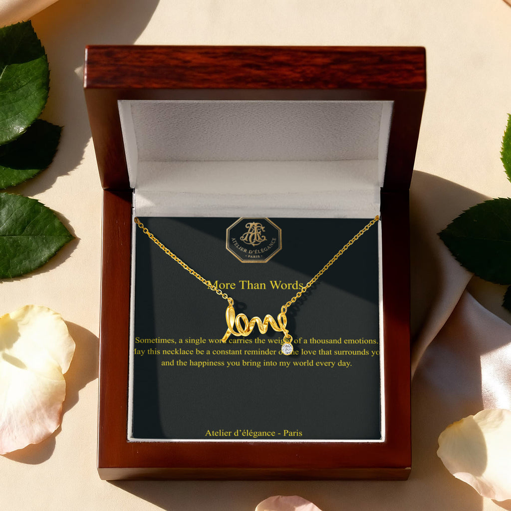 The Cursive Love  – Scripted Pendant & Message Card