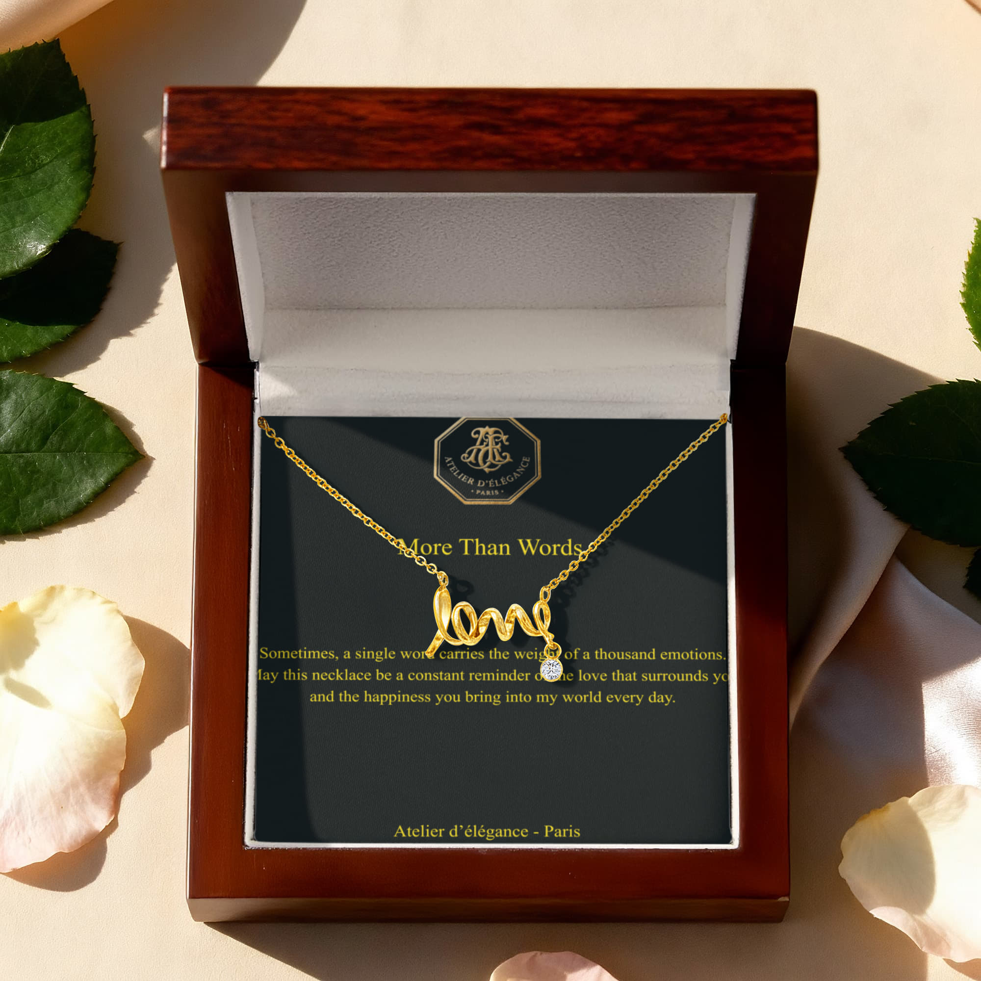 The Cursive Love  – Scripted Pendant & Message Card
