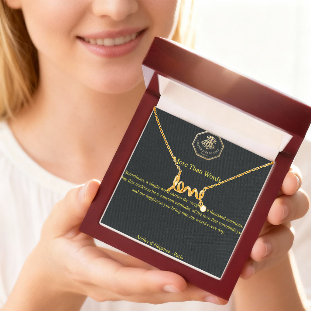 The Cursive Love  – Scripted Pendant & Message Card