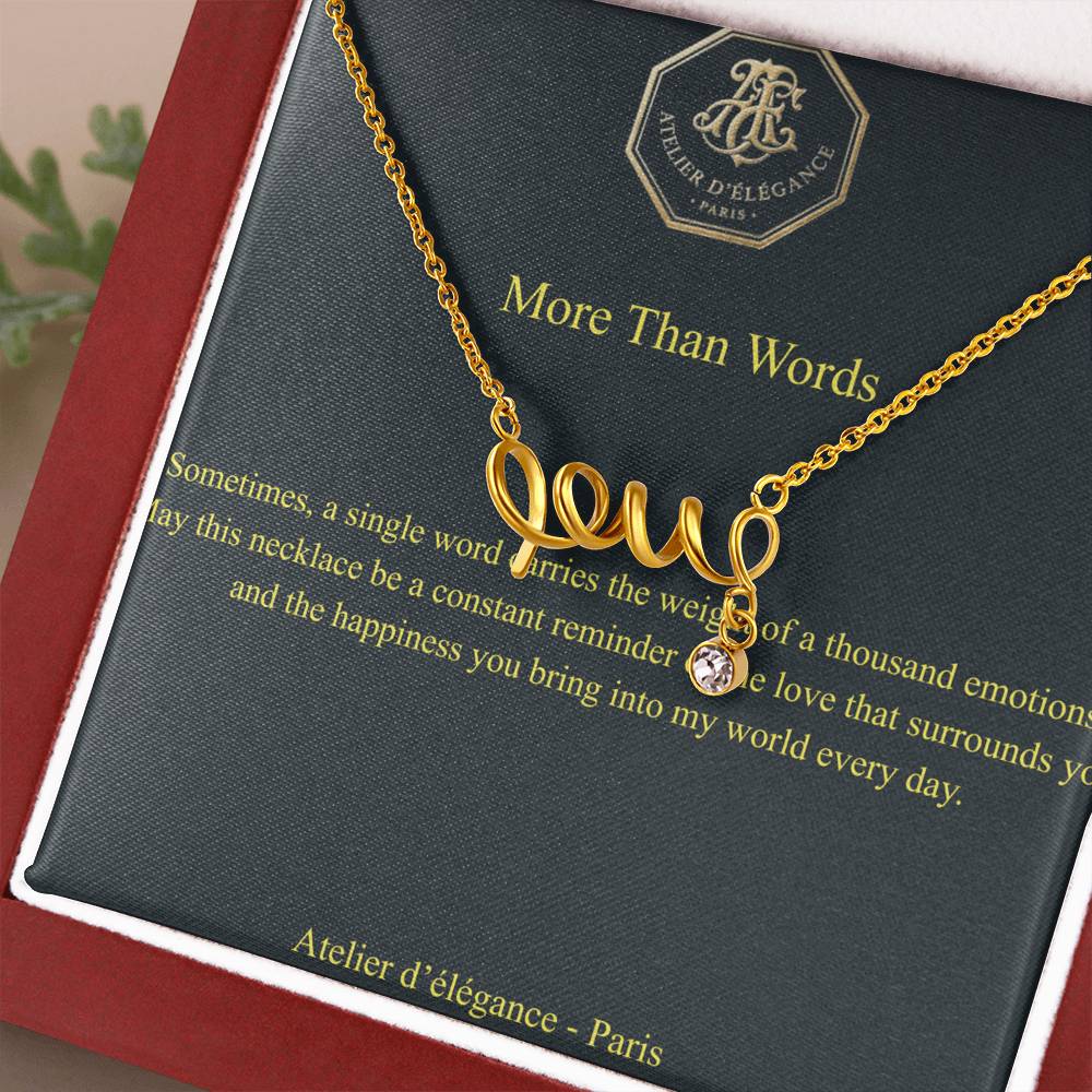 The Cursive Love  – Scripted Pendant & Message Card