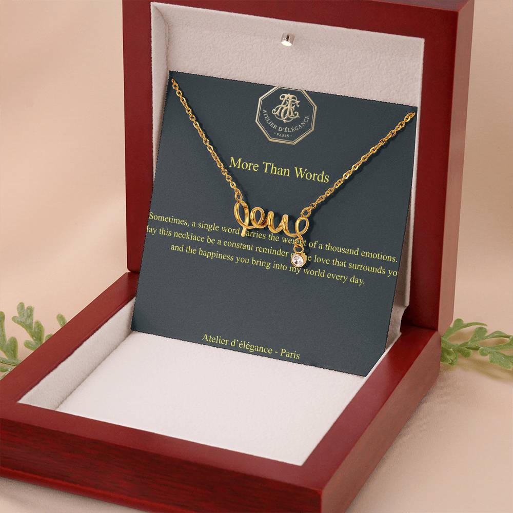 The Cursive Love  – Scripted Pendant & Message Card