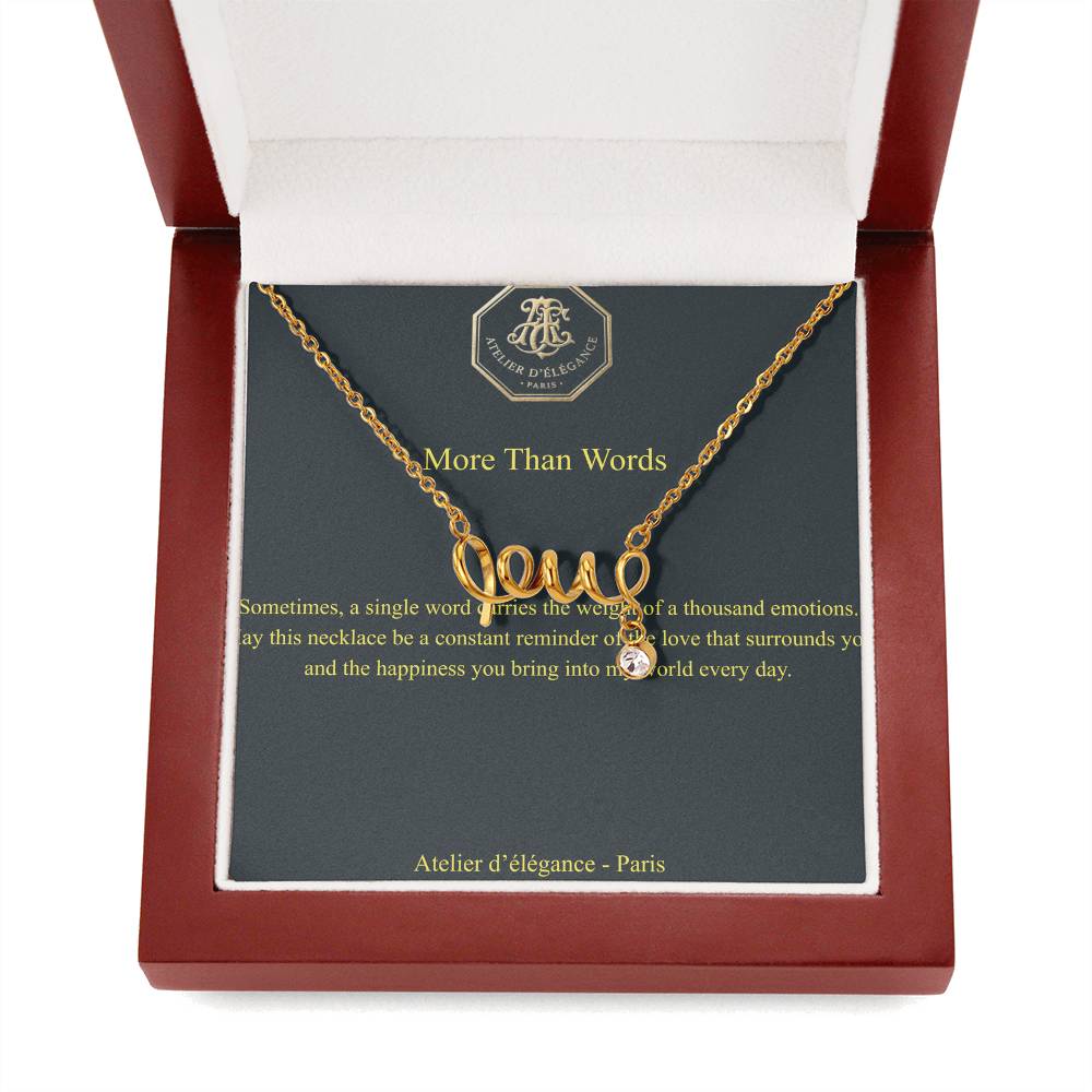 The Cursive Love  – Scripted Pendant & Message Card