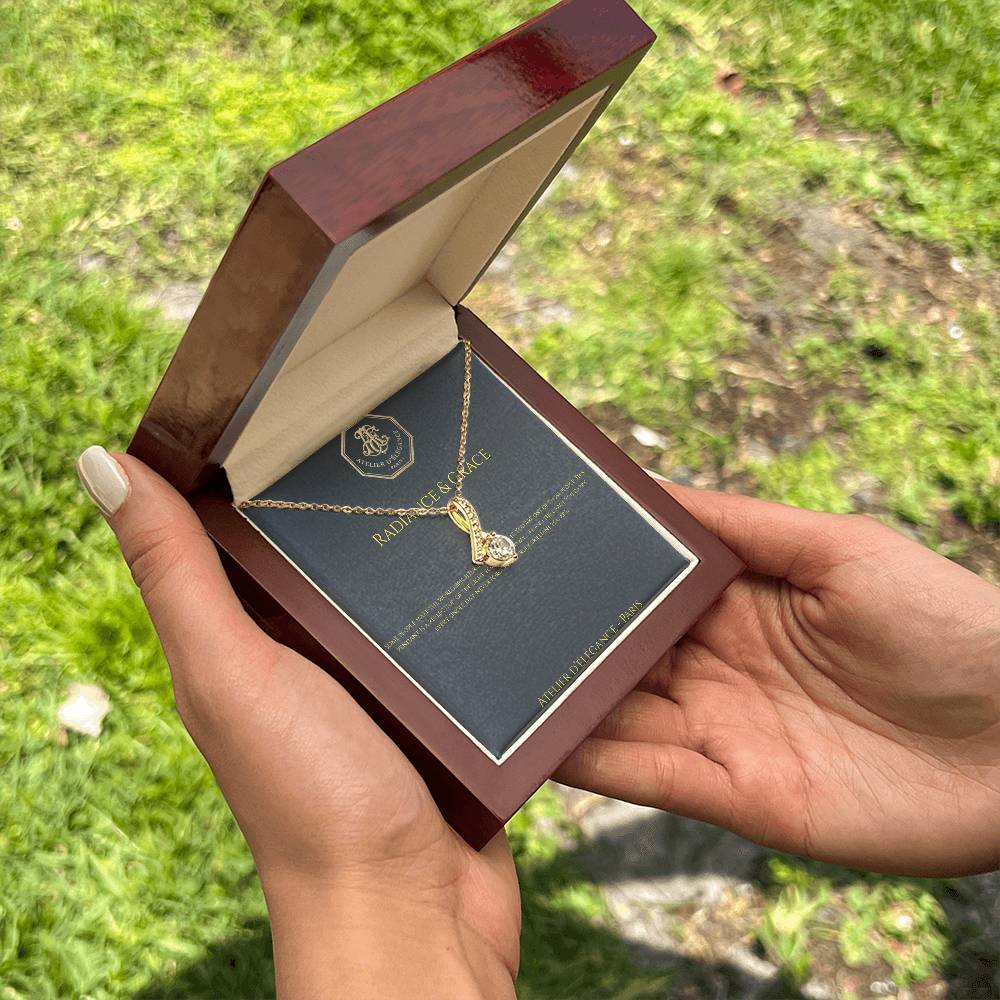 The "Radiant Grace  Necklace – Available in 14k White Gold & 18k Yellow Gold