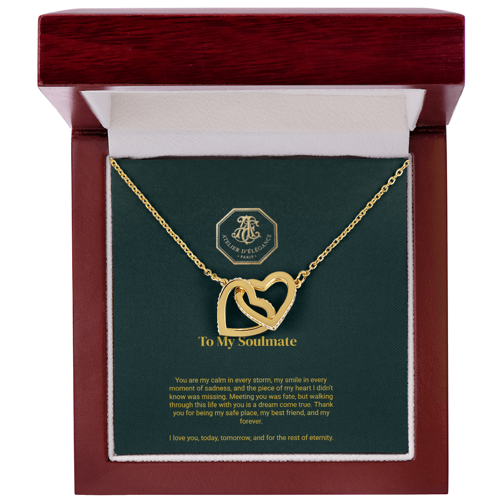 To My Soulmate - Interlocking Hearts Necklace