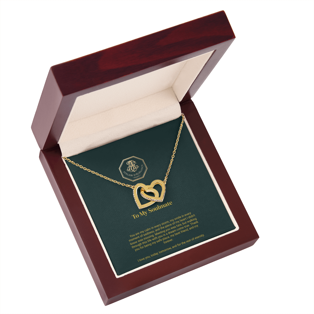 To My Soulmate - Interlocking Hearts Necklace