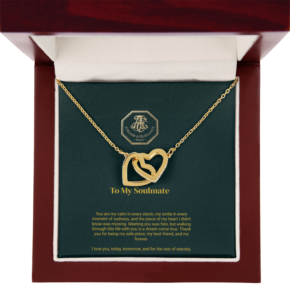 To My Soulmate - Interlocking Hearts Necklace