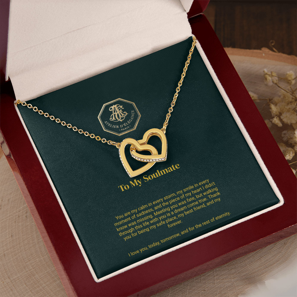 To My Soulmate - Interlocking Hearts Necklace