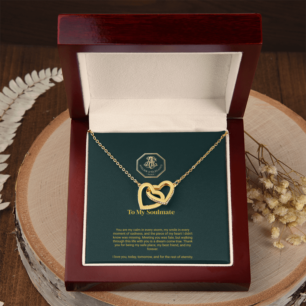 To My Soulmate - Interlocking Hearts Necklace