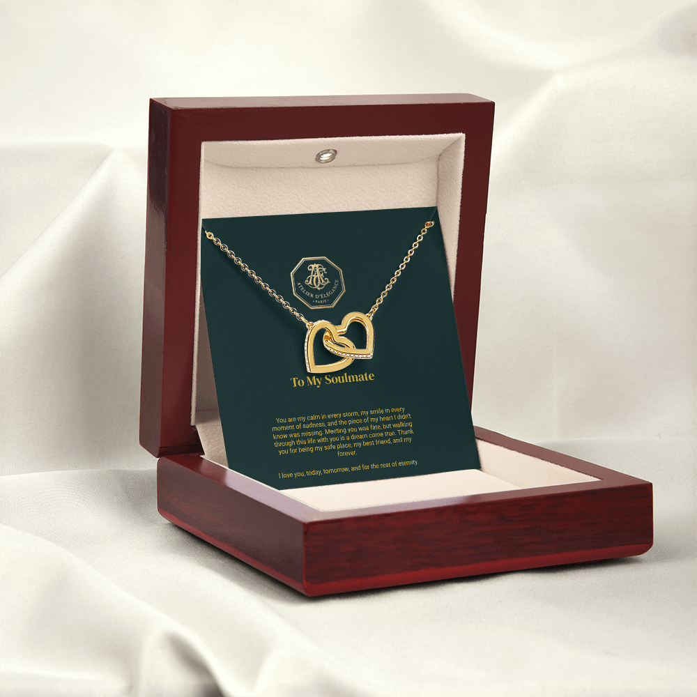 To My Soulmate - Interlocking Hearts Necklace