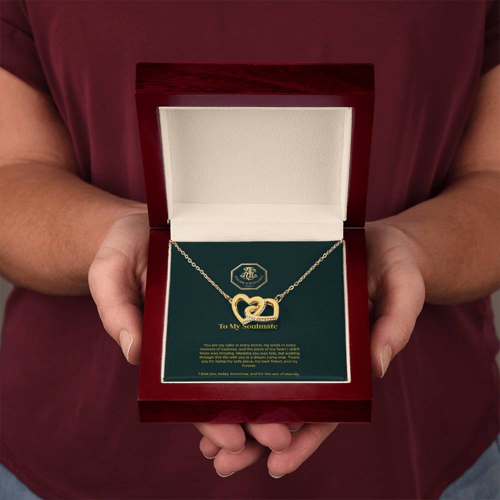 To My Soulmate - Interlocking Hearts Necklace