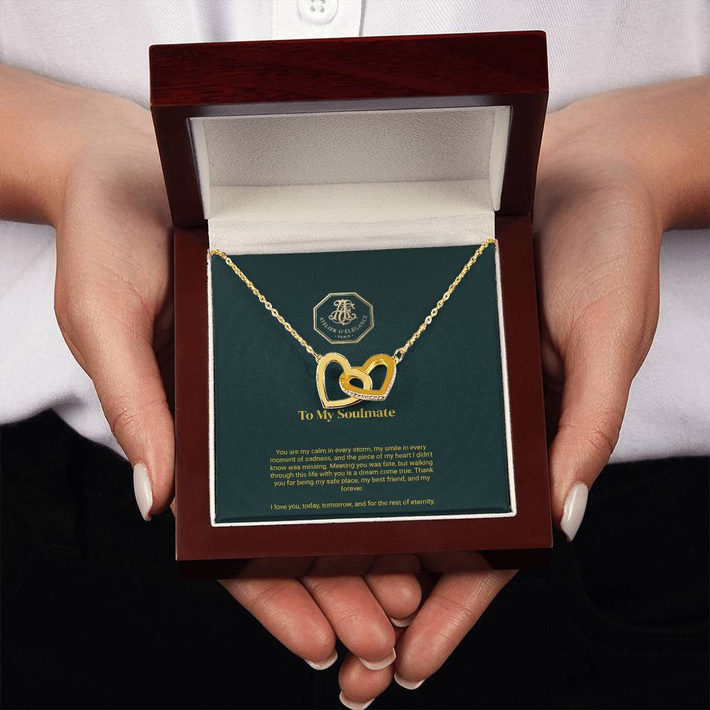 To My Soulmate - Interlocking Hearts Necklace