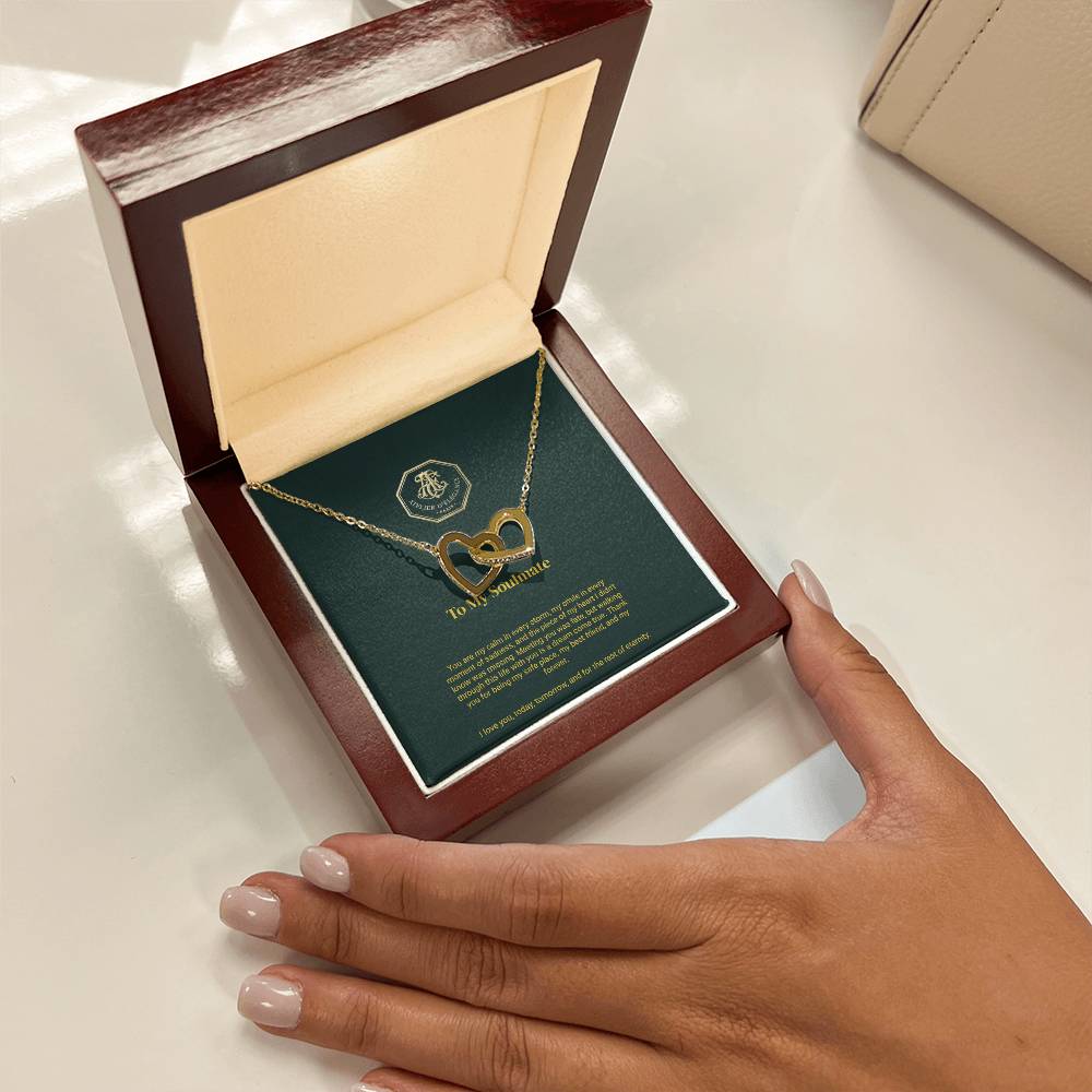 To My Soulmate - Interlocking Hearts Necklace