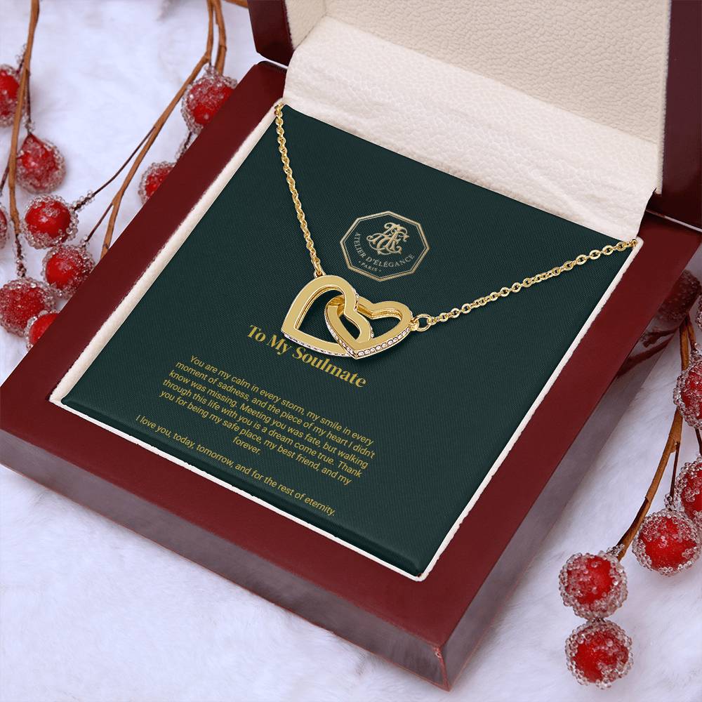 To My Soulmate - Interlocking Hearts Necklace