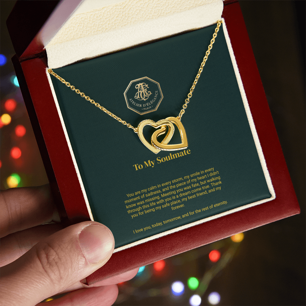 To My Soulmate - Interlocking Hearts Necklace