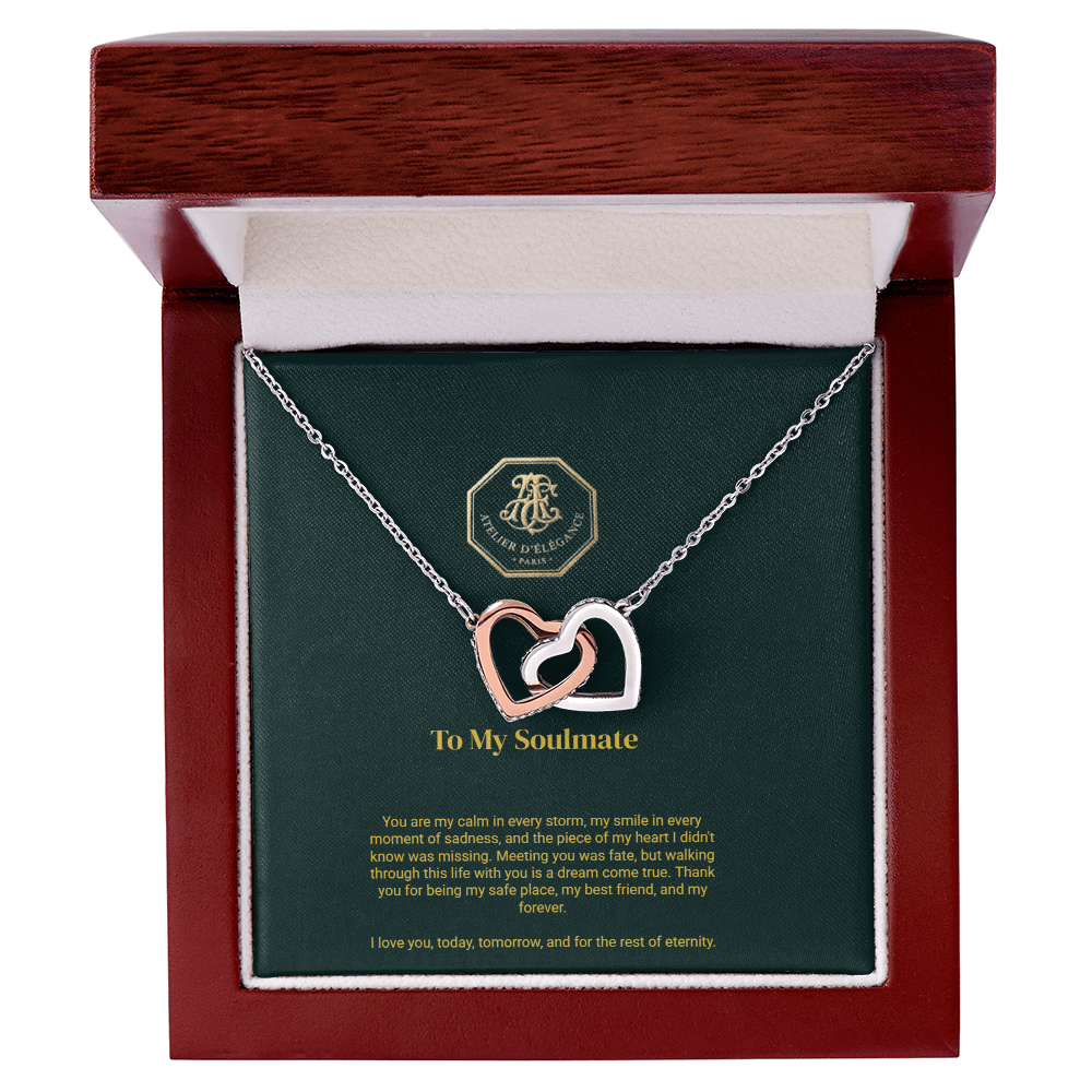 To My Soulmate - Interlocking Hearts Necklace