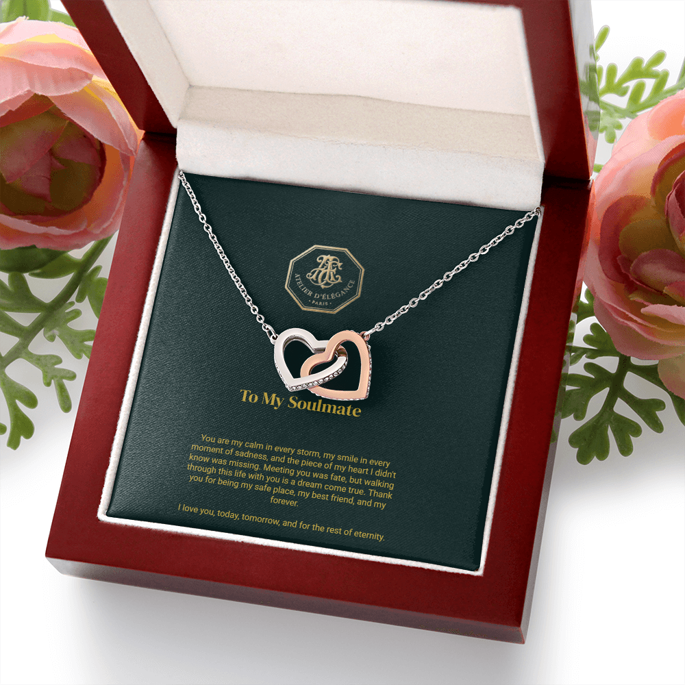To My Soulmate - Interlocking Hearts Necklace