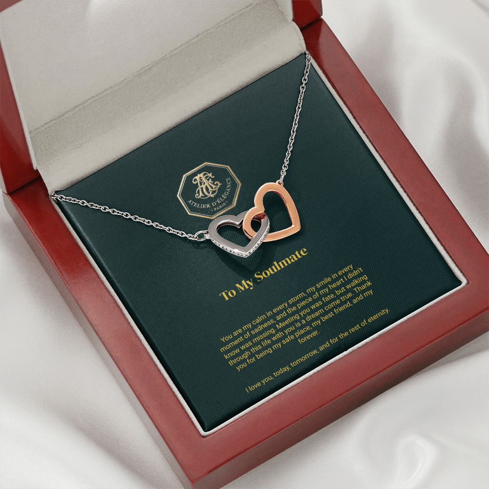To My Soulmate - Interlocking Hearts Necklace