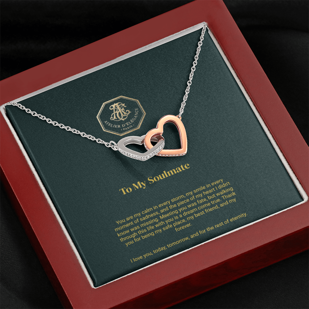 To My Soulmate - Interlocking Hearts Necklace