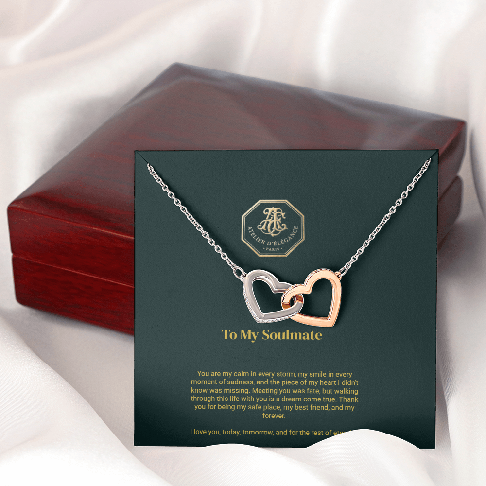 To My Soulmate - Interlocking Hearts Necklace