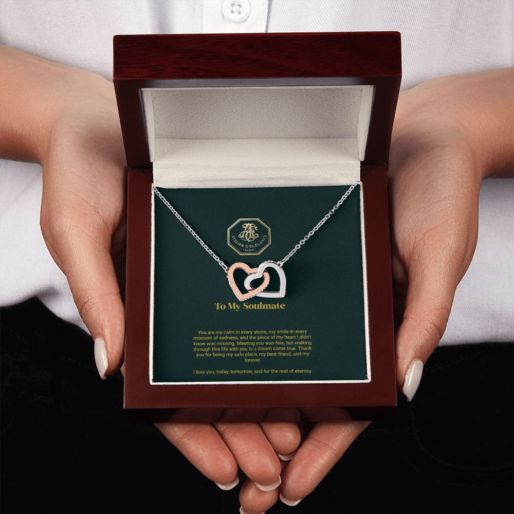 To My Soulmate - Interlocking Hearts Necklace