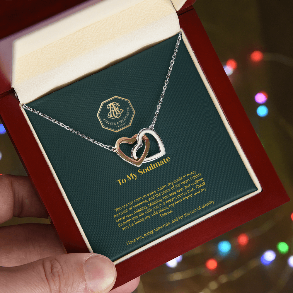 To My Soulmate - Interlocking Hearts Necklace