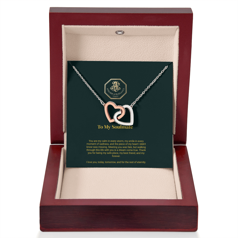 To My Soulmate - Interlocking Hearts Necklace