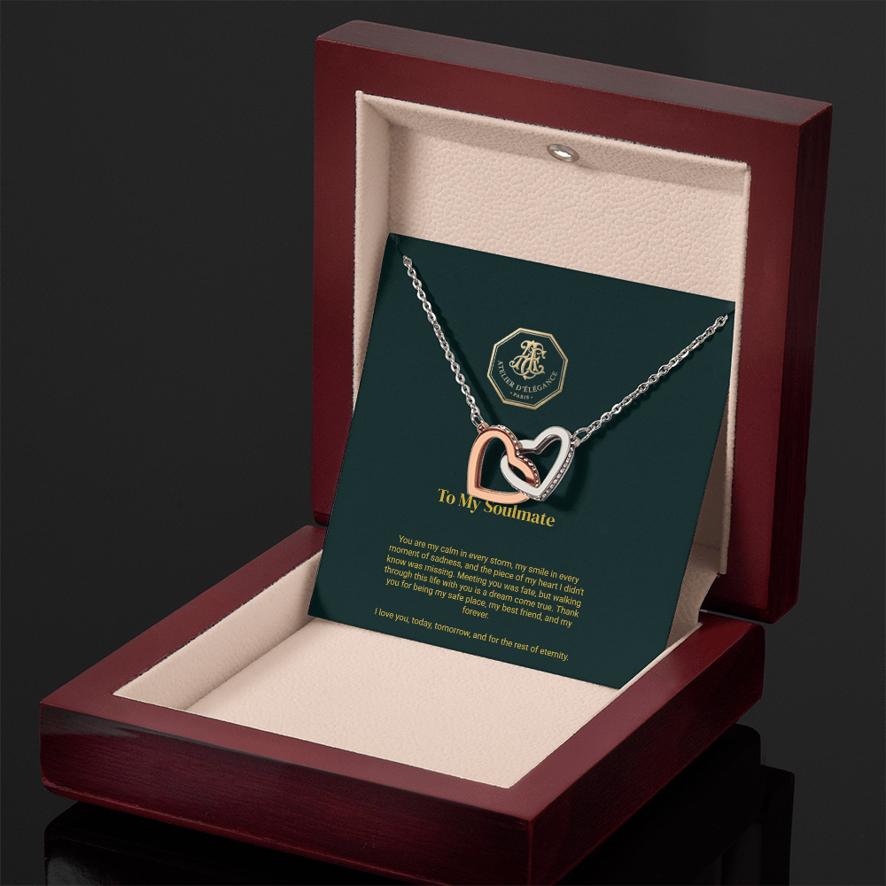 To My Soulmate - Interlocking Hearts Necklace