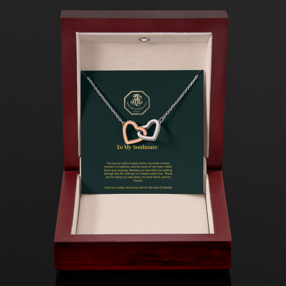 To My Soulmate - Interlocking Hearts Necklace