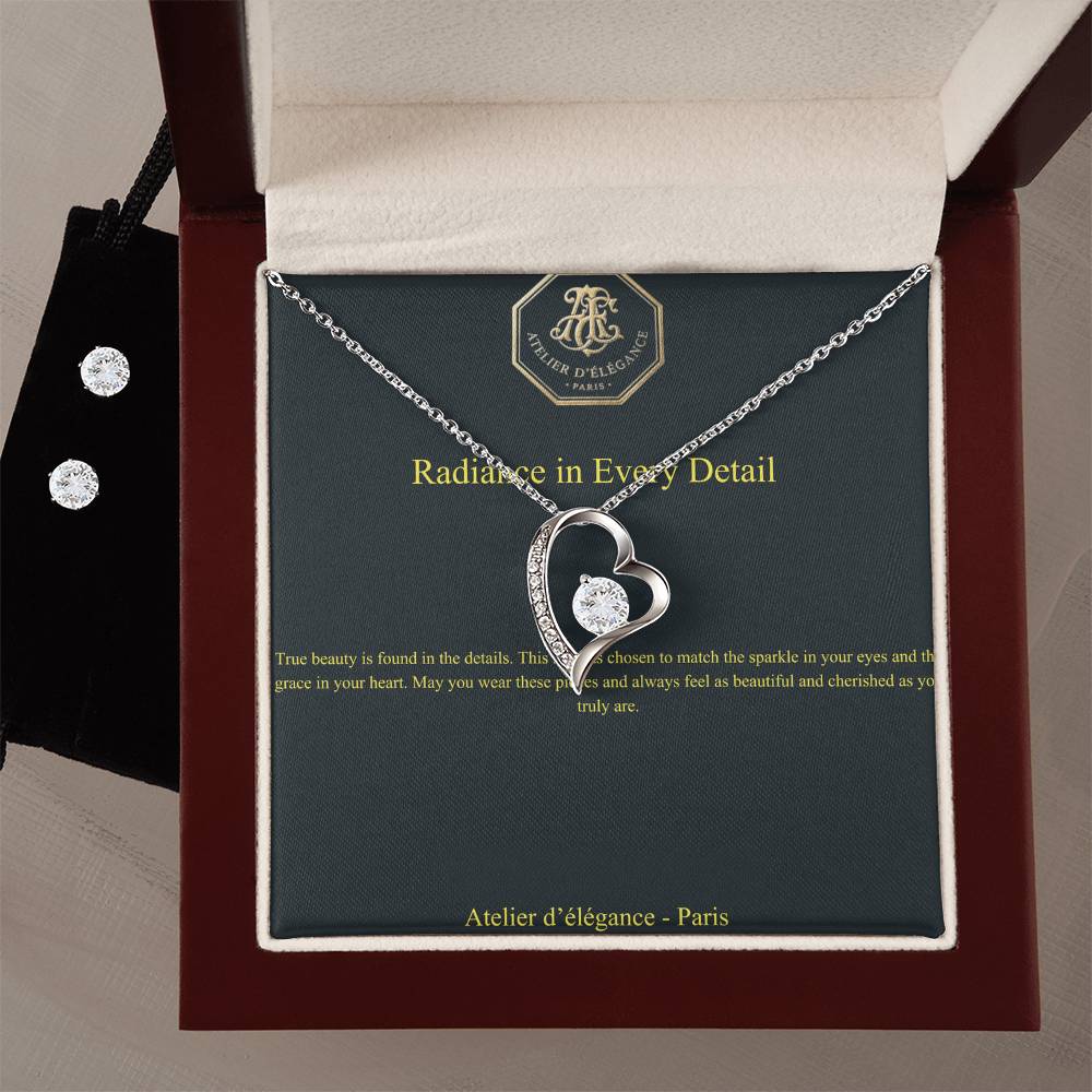 The Parisian Sparkle – Forever Love Necklace & Earrings Set