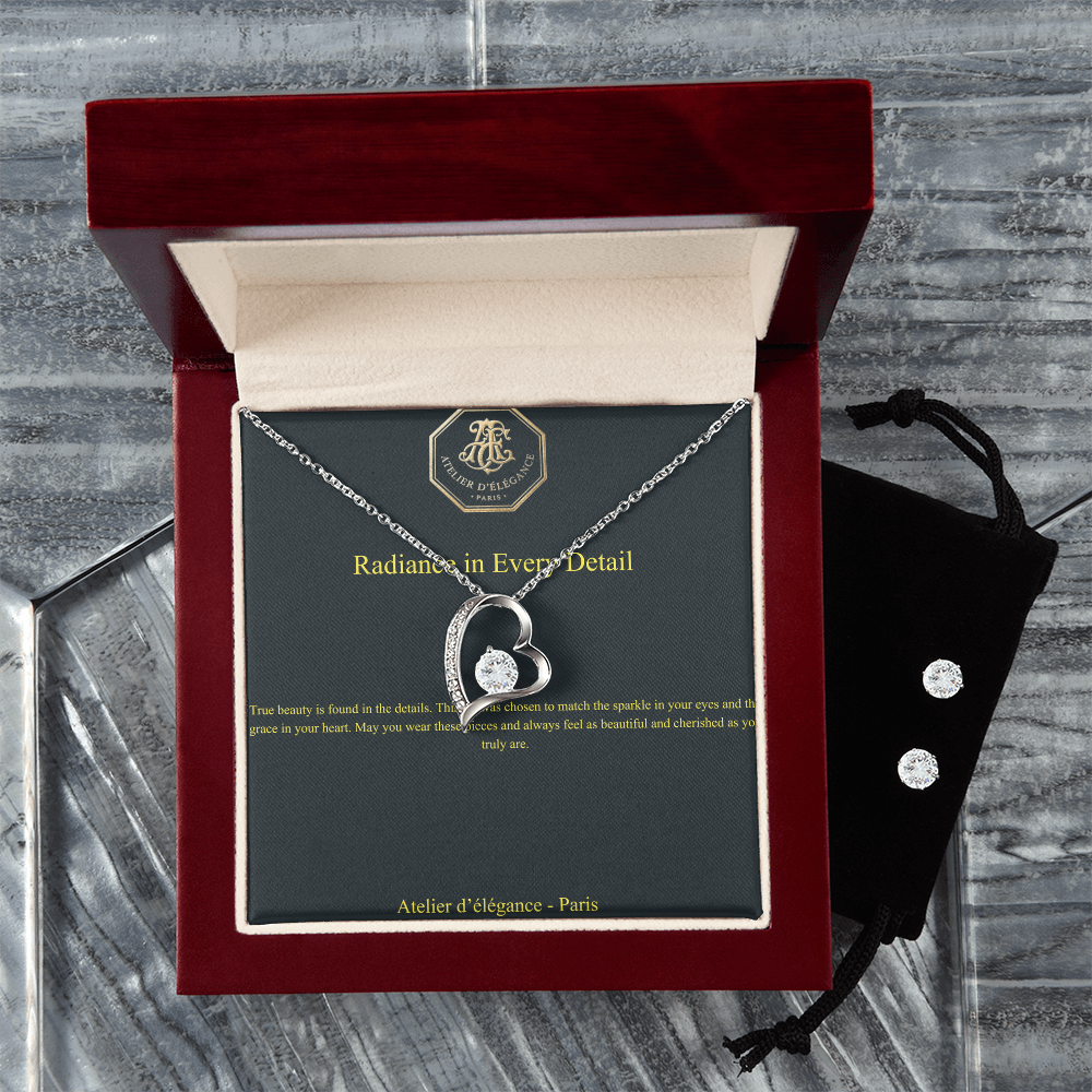 The Parisian Sparkle – Forever Love Necklace & Earrings Set