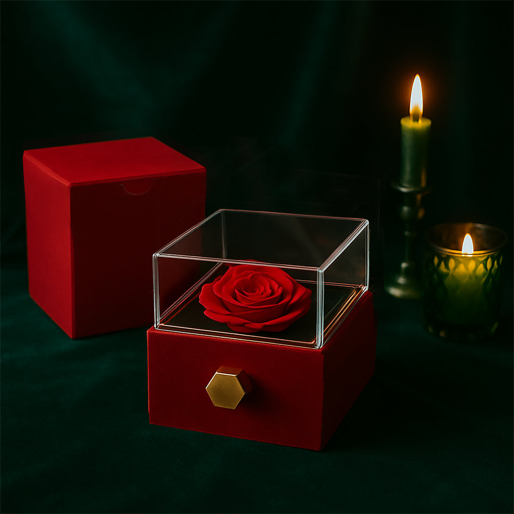 The Eternal Rose" Gift Set — Forever Love Necklace & Rotating Display