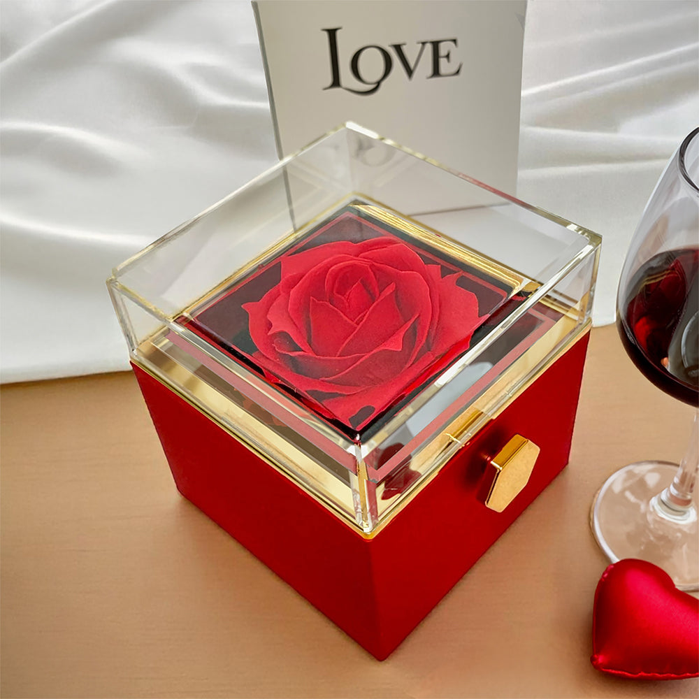 The Eternal Rose" Gift Set — Forever Love Necklace & Rotating Display