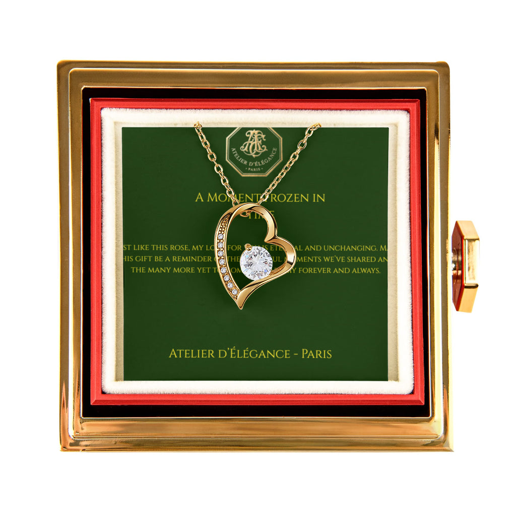 The Eternal Rose" Gift Set — Forever Love Necklace & Rotating Display
