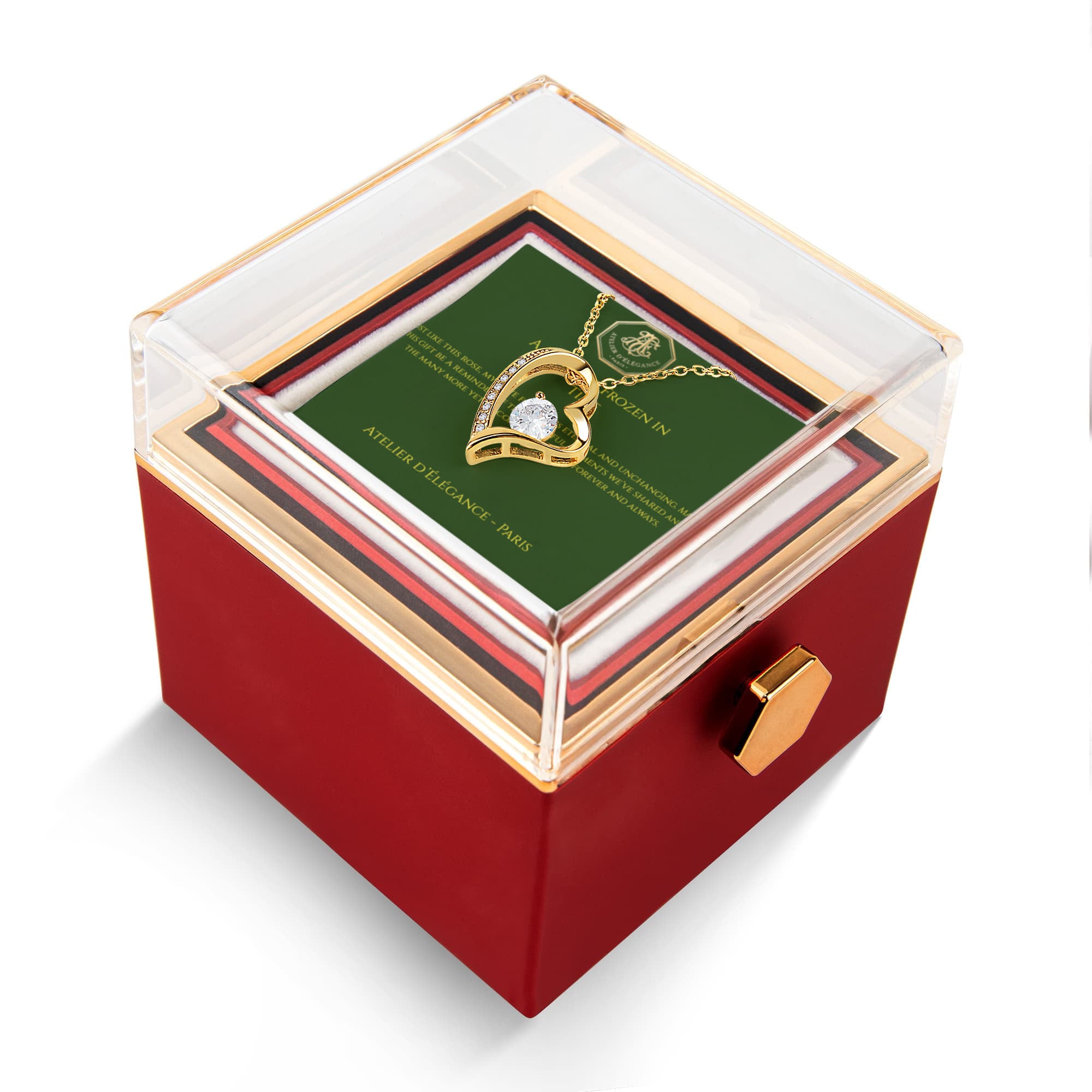 The Eternal Rose" Gift Set — Forever Love Necklace & Rotating Display