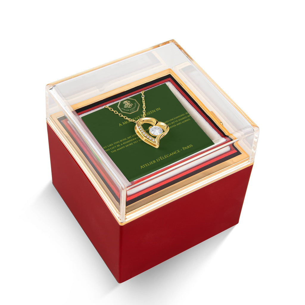 The Eternal Rose" Gift Set — Forever Love Necklace & Rotating Display