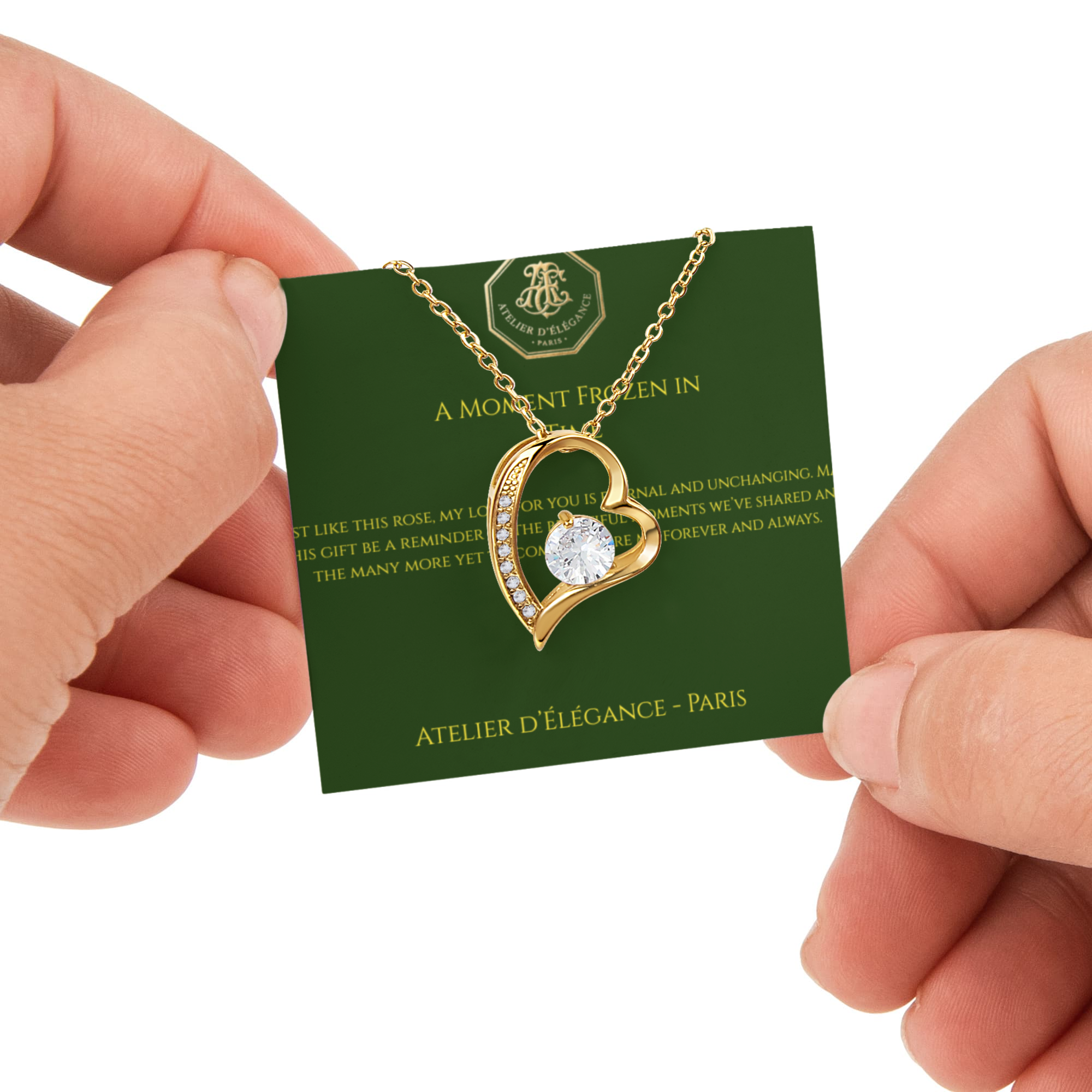 The Eternal Rose" Gift Set — Forever Love Necklace & Rotating Display