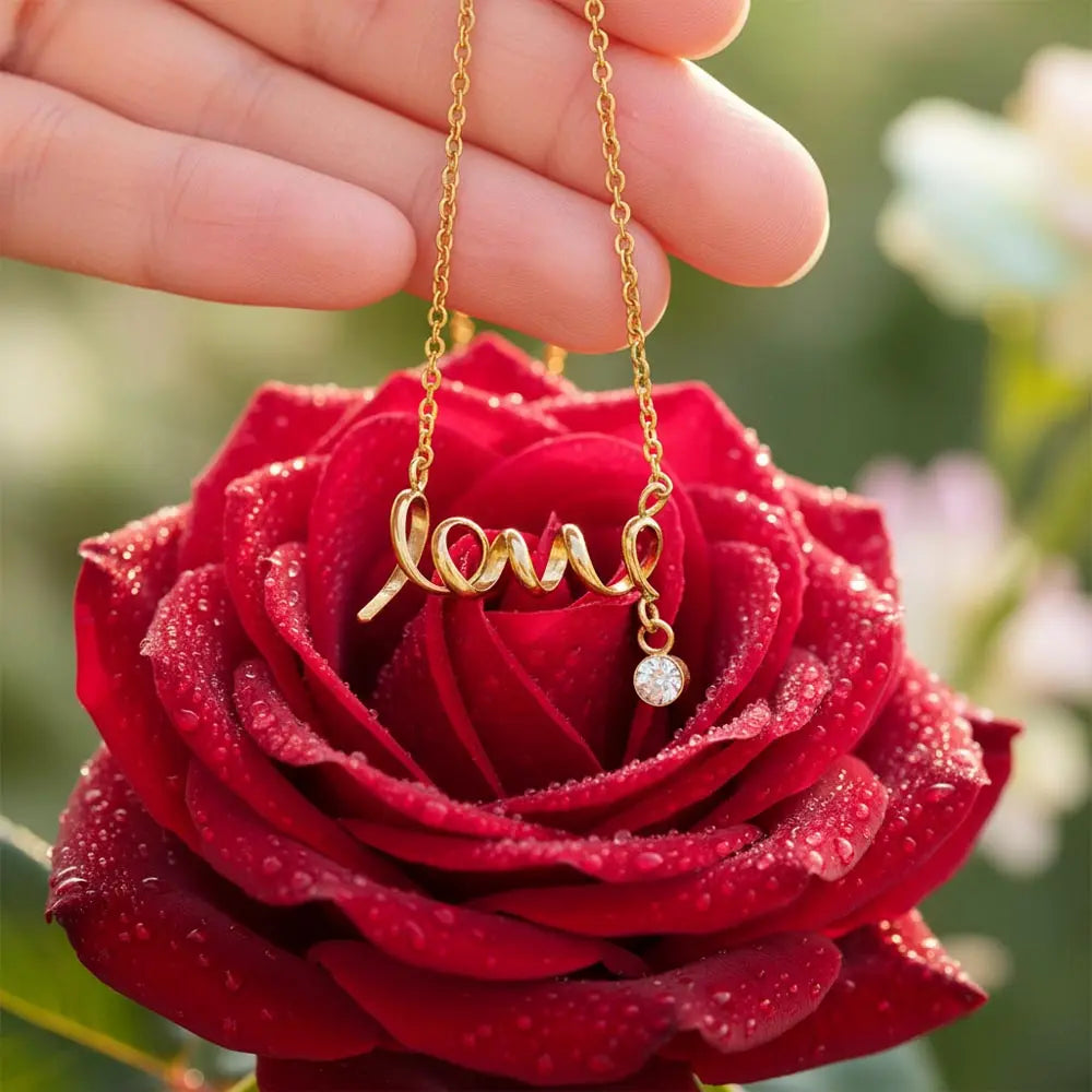 The Cursive Love  – Scripted Pendant & Message Card